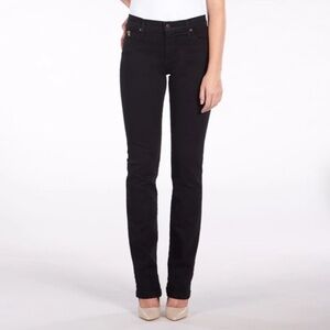 SECOND DENIM ( YOGA JEANS ) 1124 BLACK BROWN STRAIGHT CUT size 27